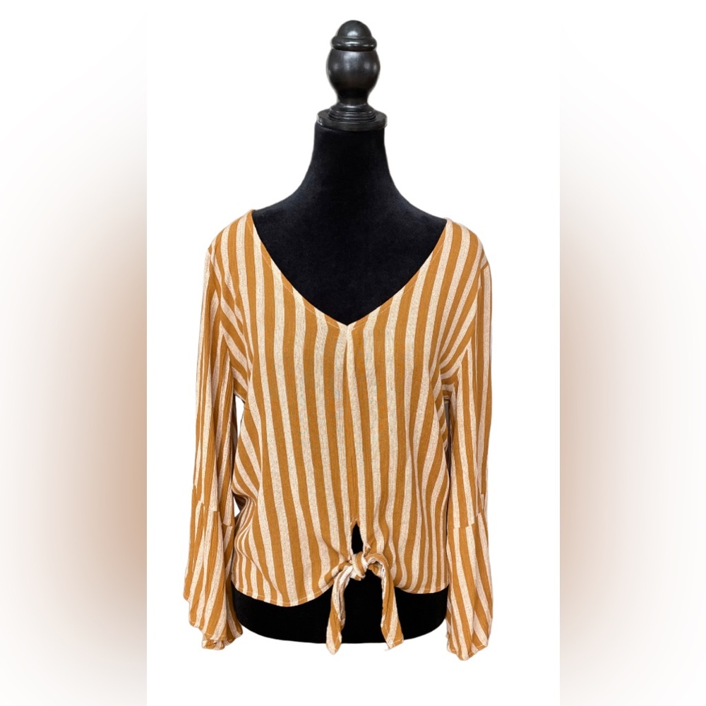 Polly Cooper: Brown and Tan Blouse